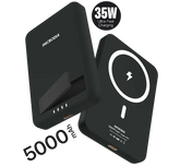 MICRODIA SNAPPower™ MagGo 35W, 5000mAh Magnetic Wireless Power Bank, 15W Wireless Output + 20W USB-C PD Output with Kickstand
